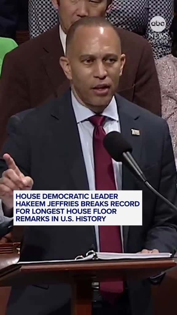 Cover for Hakeem Jeffries Sets New Record with Powerful Speech