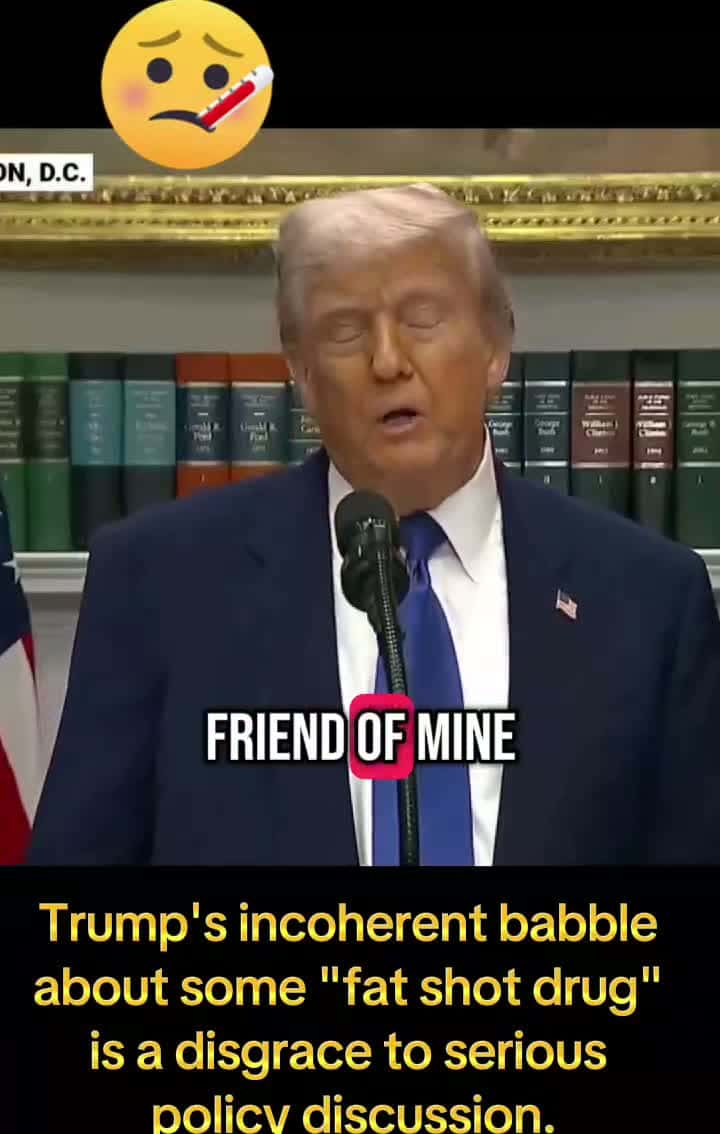 Cover for Trump's incoherent babble about some "fat shot drug" is a disgrace to serious policy discussion. Let someone competent speak for once, because this is beyond embarrassing.