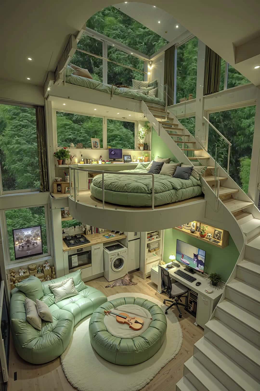 Cover for AI-generated: A serene, romantic forest loft cottage like this – how long could you stay? #NatureIntegratedArchitecturalDesign #LoftApartment #HomeAesthetics #ai
