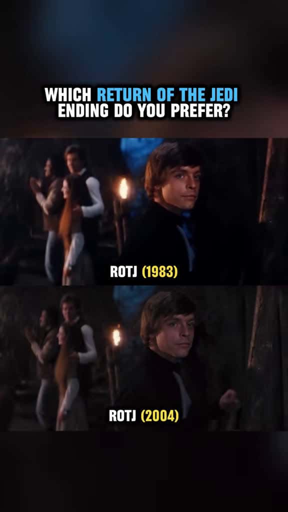 Cover for 1983 vs 2004: Which Return of the Jedi ending is your favorite? 👀 #StarWars #ROTJ #Anakin #LukeSkywalker