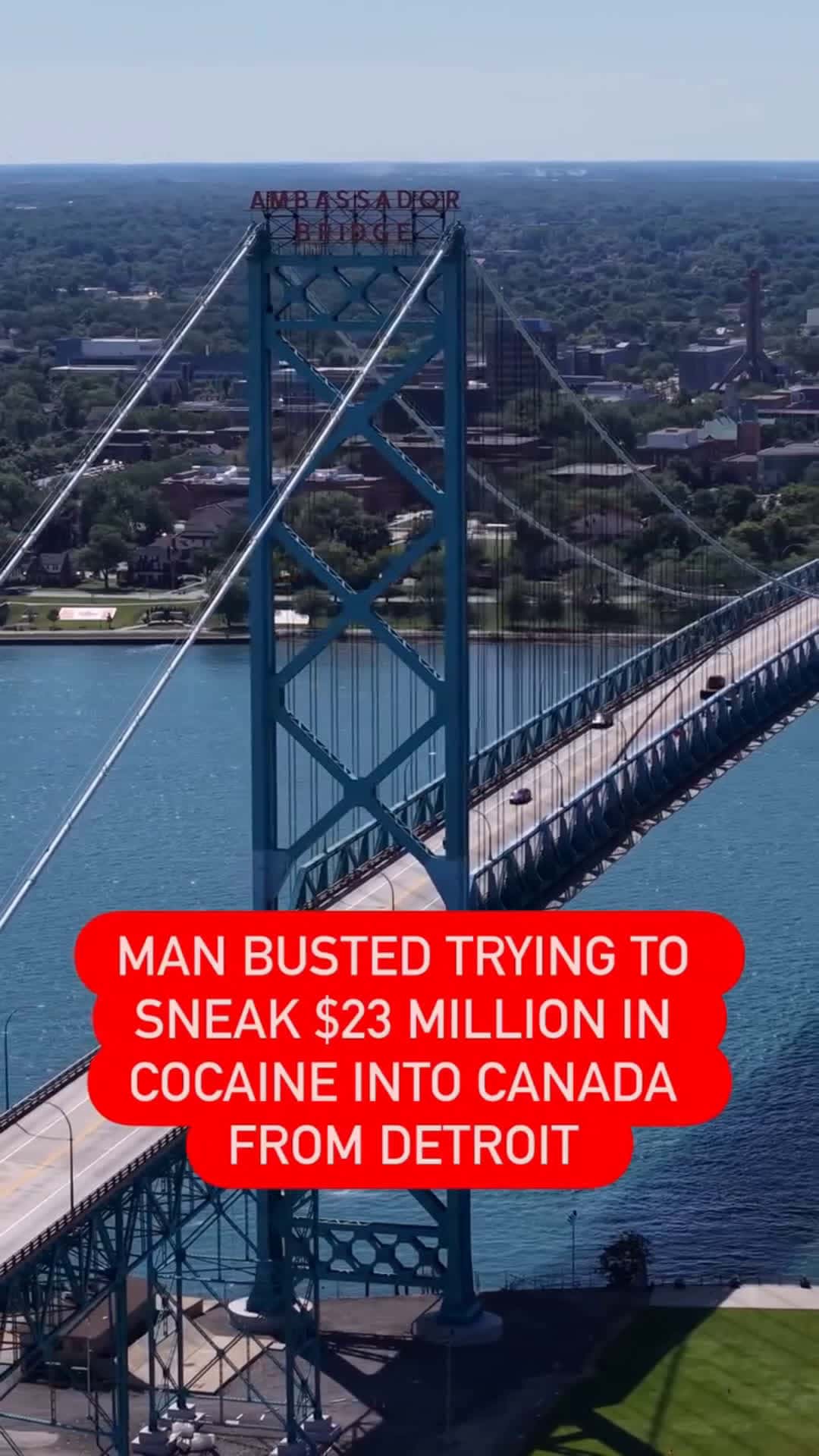 Cover for 🚨 $23M Cocaine Bust at U.S.-Canada Border — 161 Bricks Seized at Ambassador Bridge 🚛💥Canadian border officers have seized 187.5 kilograms of cocaine — worth an estimated $23.4 million — during a major bust at the Ambassador B
