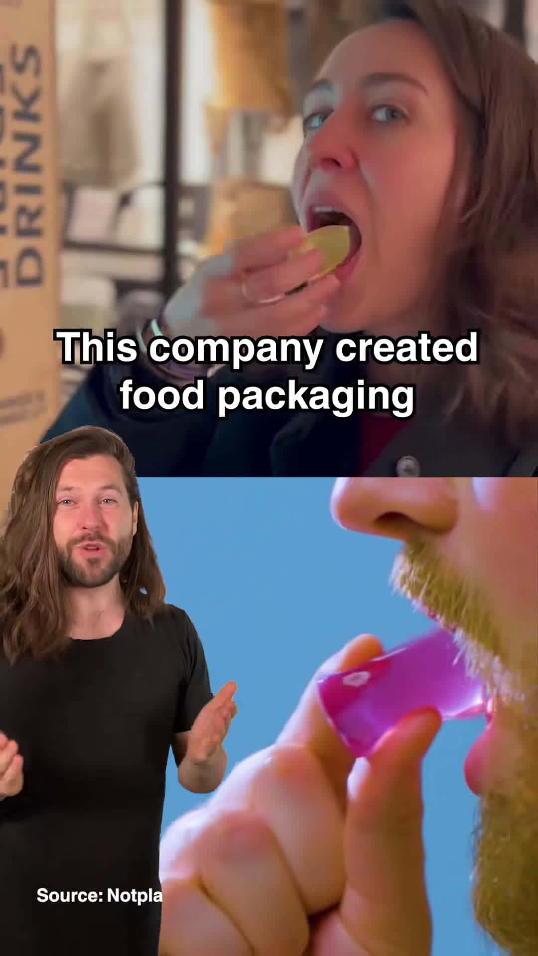Cover for This is food packaging you can eat and it could help stop plastic waste! #fyp #foryou #goodnews #plasticfree #plasticpollution #zerowaste