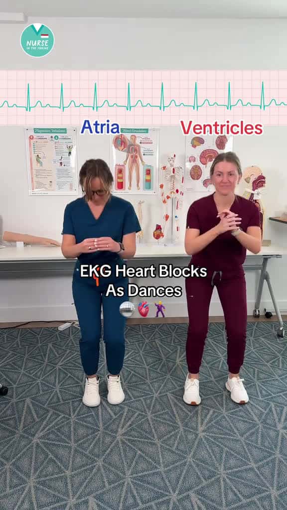 Cover for EKG Heart Blocks as Dances 🫀🕺 #EKG #cardiac #nursingnotes #nursinghumor #nclexprep #cardiacnursing #futurenurse #RN #heartblocks
