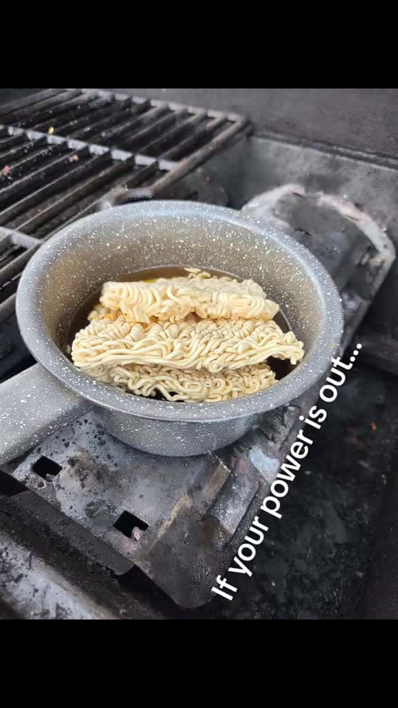 Cover for Power is back on, but I was bored and hungry. Pulled out my camping pot and made some ramen on the grill. Then I went to bed early. haha created by CrystalStarrz with Mello’s Noodle Bowl