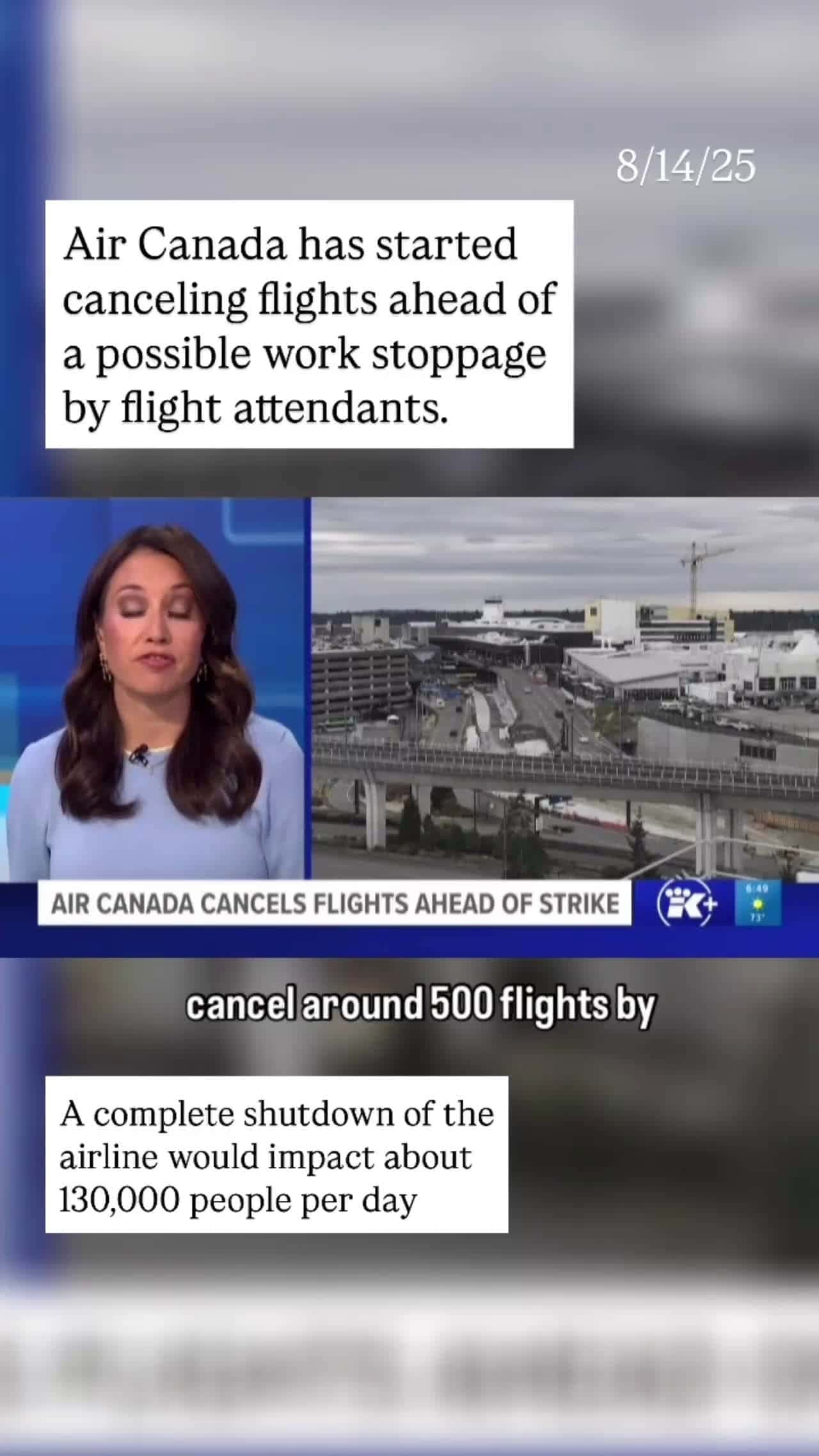 Cover for Air Canada starts canceling flights