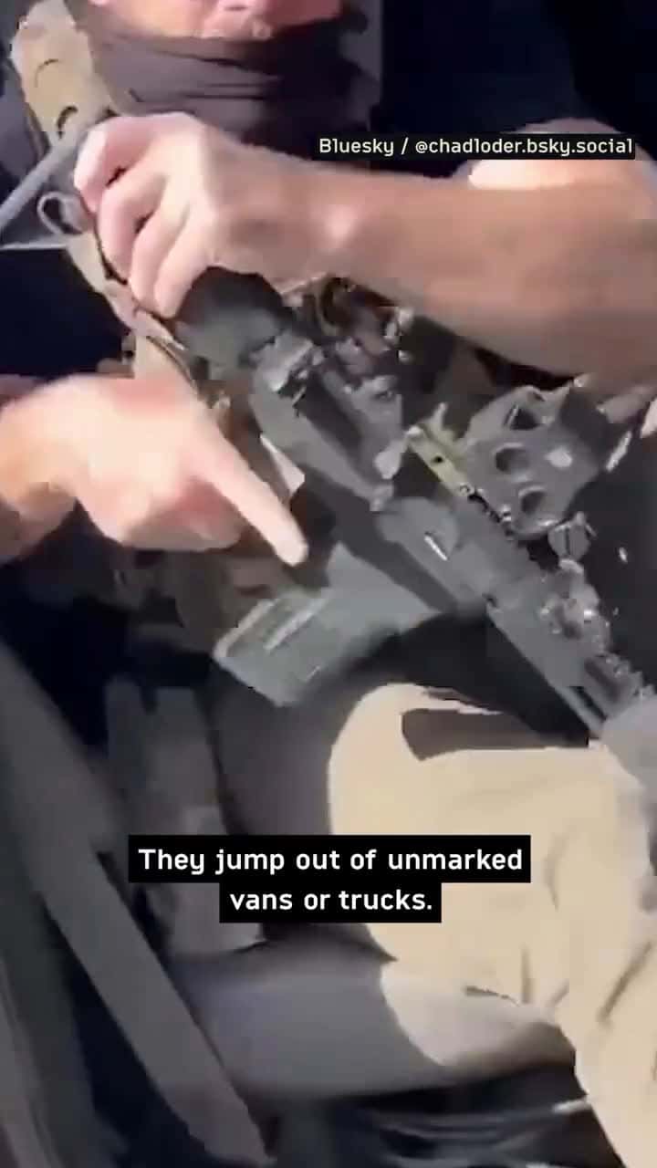 Cover for Armed and masked men leaping out of unmarked vehicles. Latino men taken from their places of work or while waiting for the bus. Street vendors roughly tackled to the ground and forcefully held down. Since early June, the street...