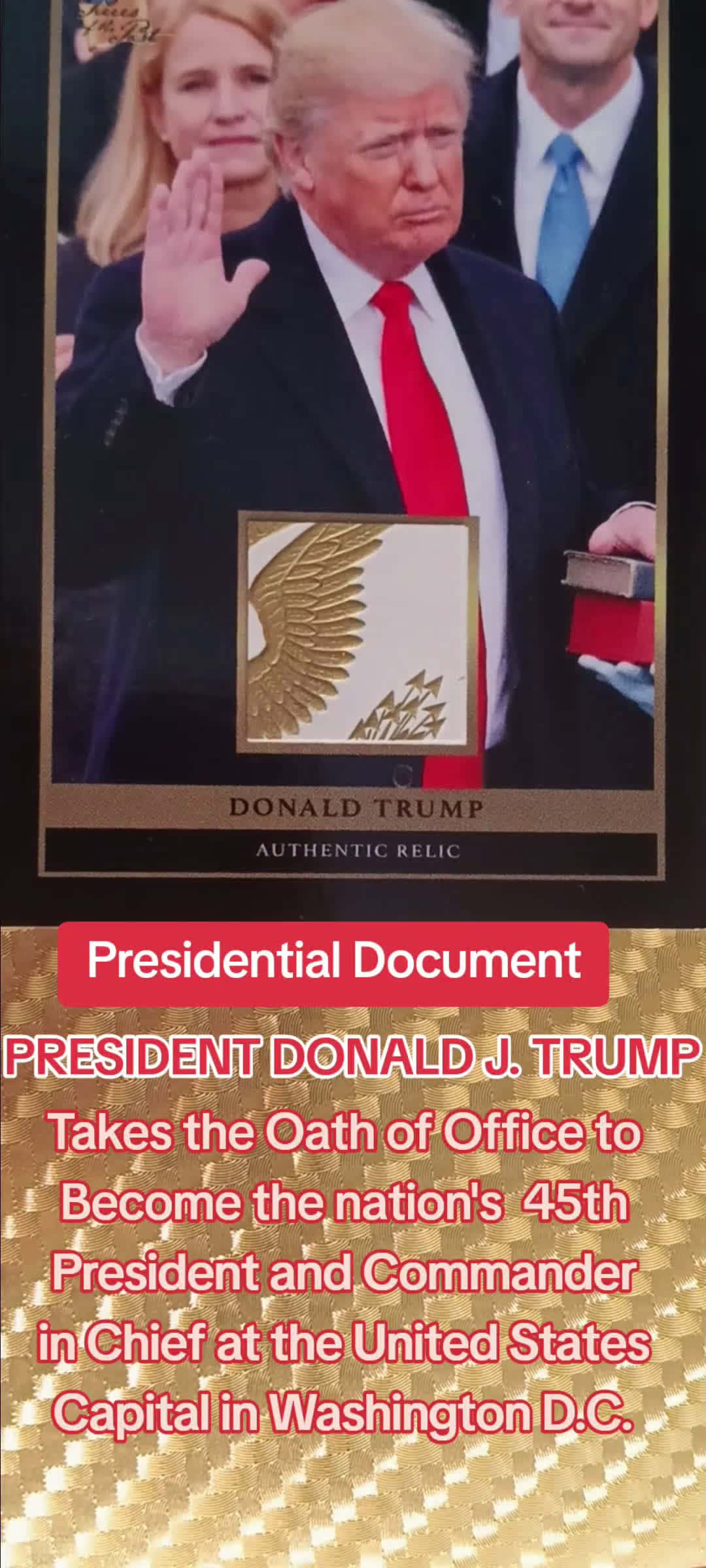 Cover for President Trump takes Oath.