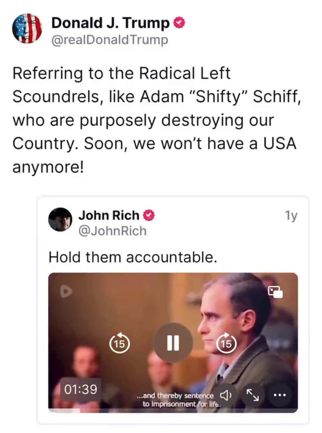 Cover for #TrumpBudgetPush Anyone want to explain why Trump reposted this Movie clip…Treason…….