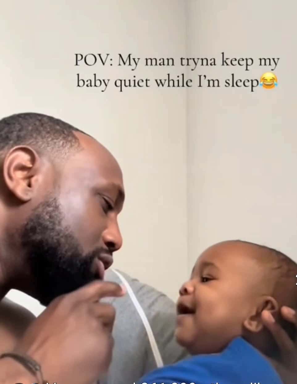 Cover for This is too cute, not the baby whispering back, he is cracking up🤣🤣🤣🤣