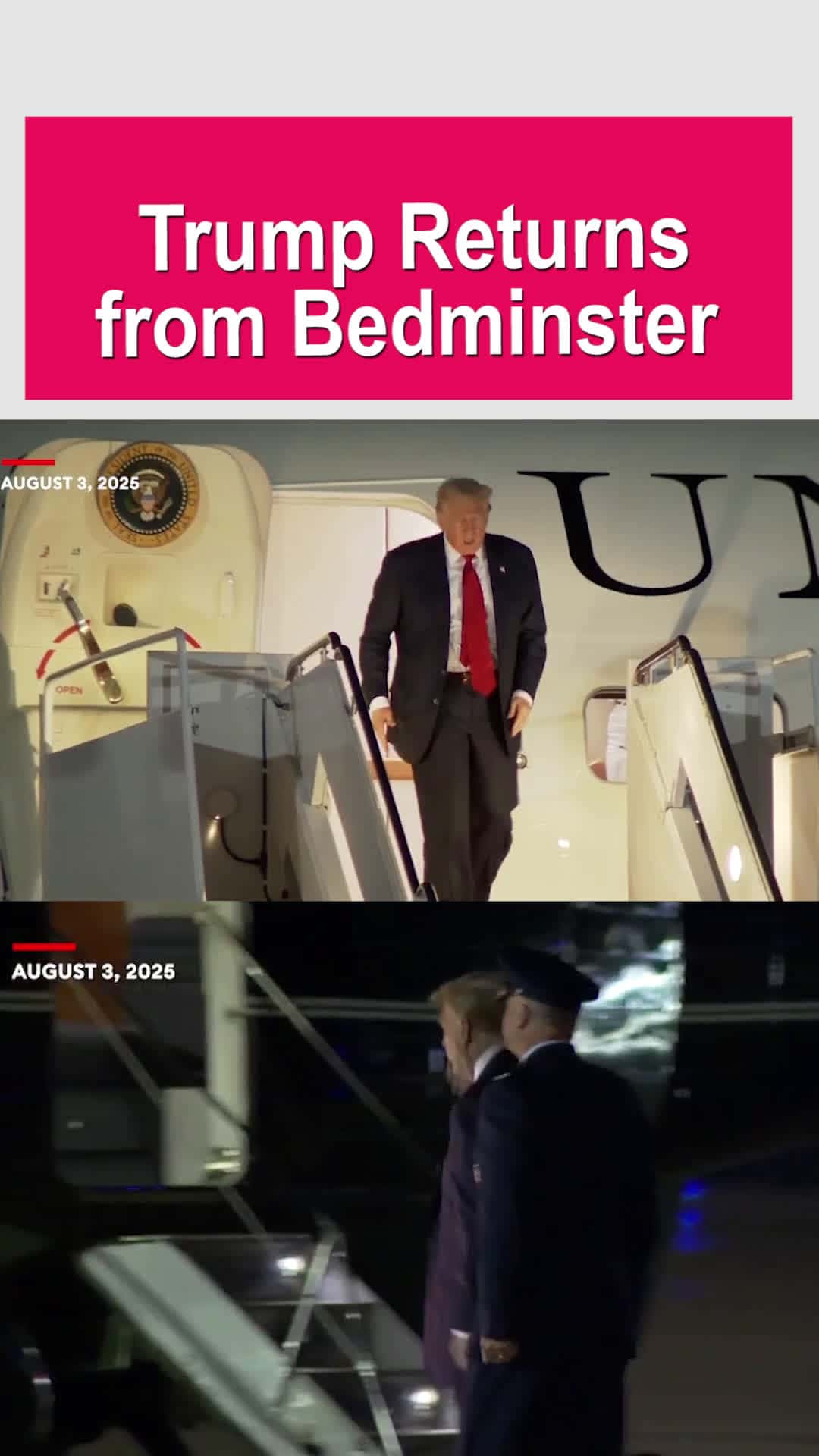 Cover for President Trump Arrives At JBA On Air Force One After Weekend In Bedminister, New Jersey