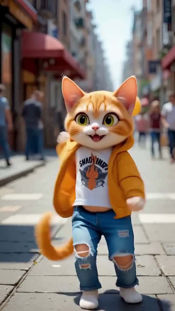 Cover for cute cat dance on city street catdance dancechallenge catdancing catdancechallenge 36450 #followMe