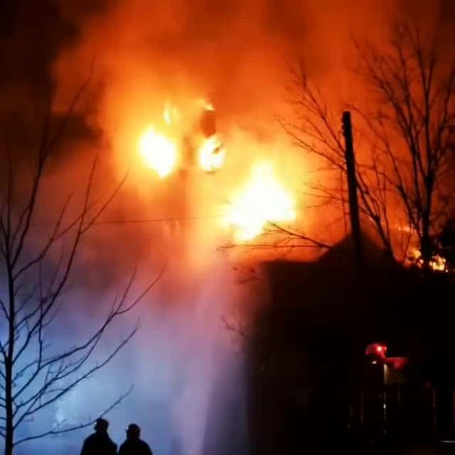 Cover for The Fire Critic Second fire video shared via Sams purebred English Goldenretrievers Our Monday night In small town of Roseneath Ontario Was horrible Stared at 11 PM and c