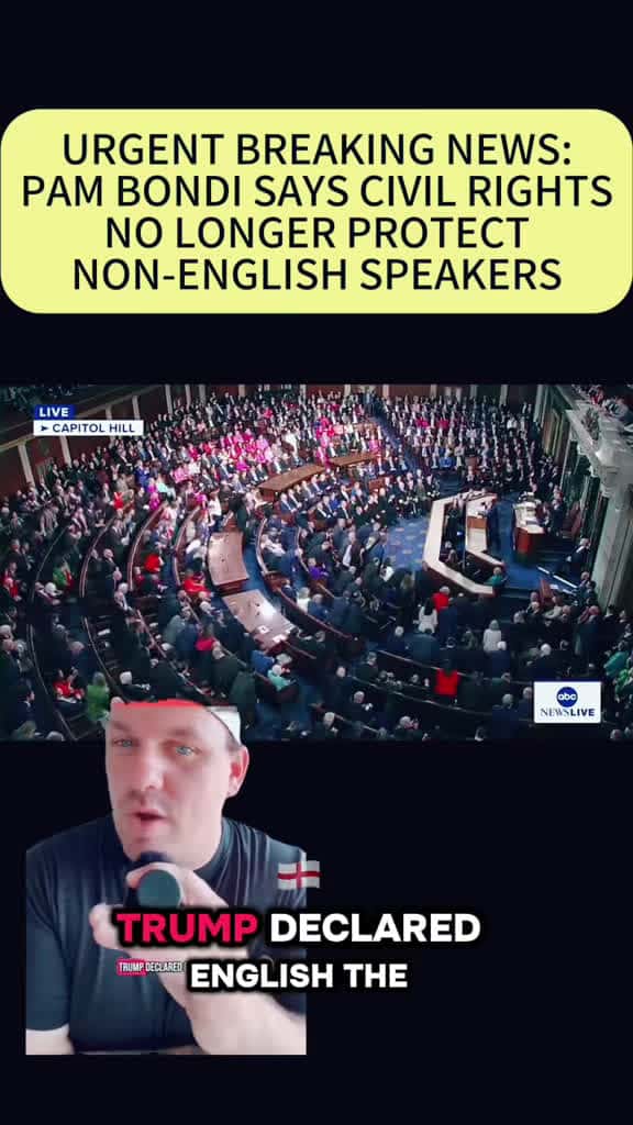 Cover for Breaking: English declared official language of the US 🇺🇸✨ DOJ cuts civil rights protections for non-English speakers! #BreakingNews #LanguagePolicy #CivilRights