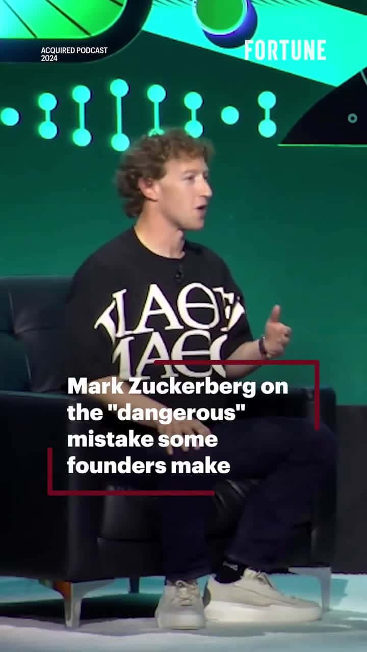 Cover for "I think some people believe, 'Okay, I want to go start a company, so I’m going to dive into this idea,' and I just think that’s a little bit dangerous."⁠⁠In a 2024 interview with Acquired, Meta CEO Mark Zuckerberg discussed ...