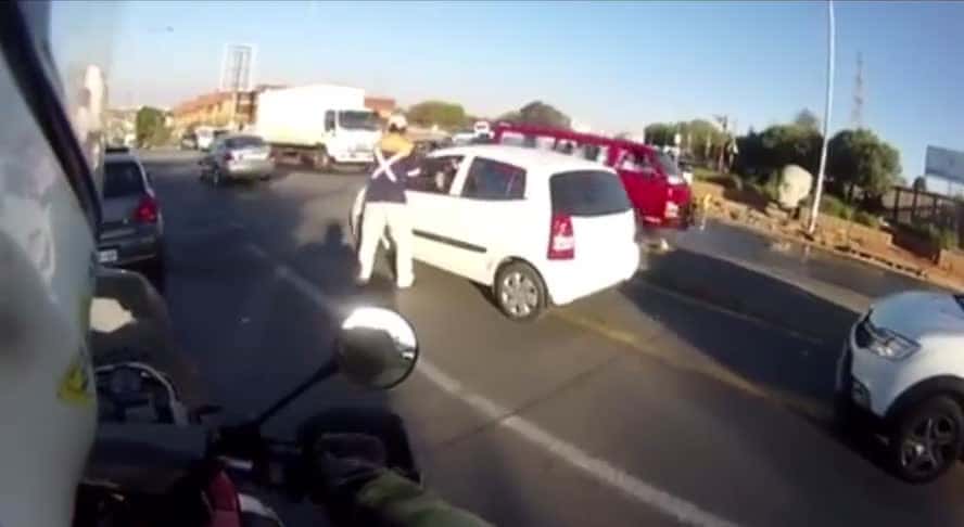 Cover for Dude tries to rob someone on the Eway and gets stopped by motorcyclist