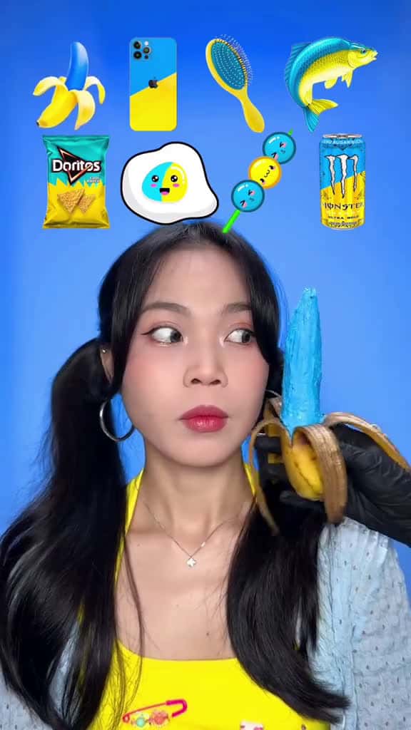 Cover for Random Blue vs Yellow Food Mukbang ASMR  mukbang asmr eating viral foodtiktok for 79199 #trend