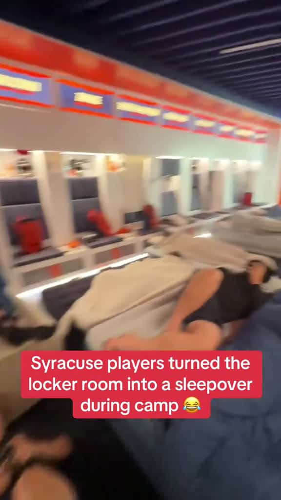 Cover for Locker room turned into the dorm room 😅 (via @Slimey david ) #syracuse #funny #collegefootball #football #footballtiktok  created by Whistle with Lyrebirds music’s Classic classical gymnopedie solo piano(1034554)
