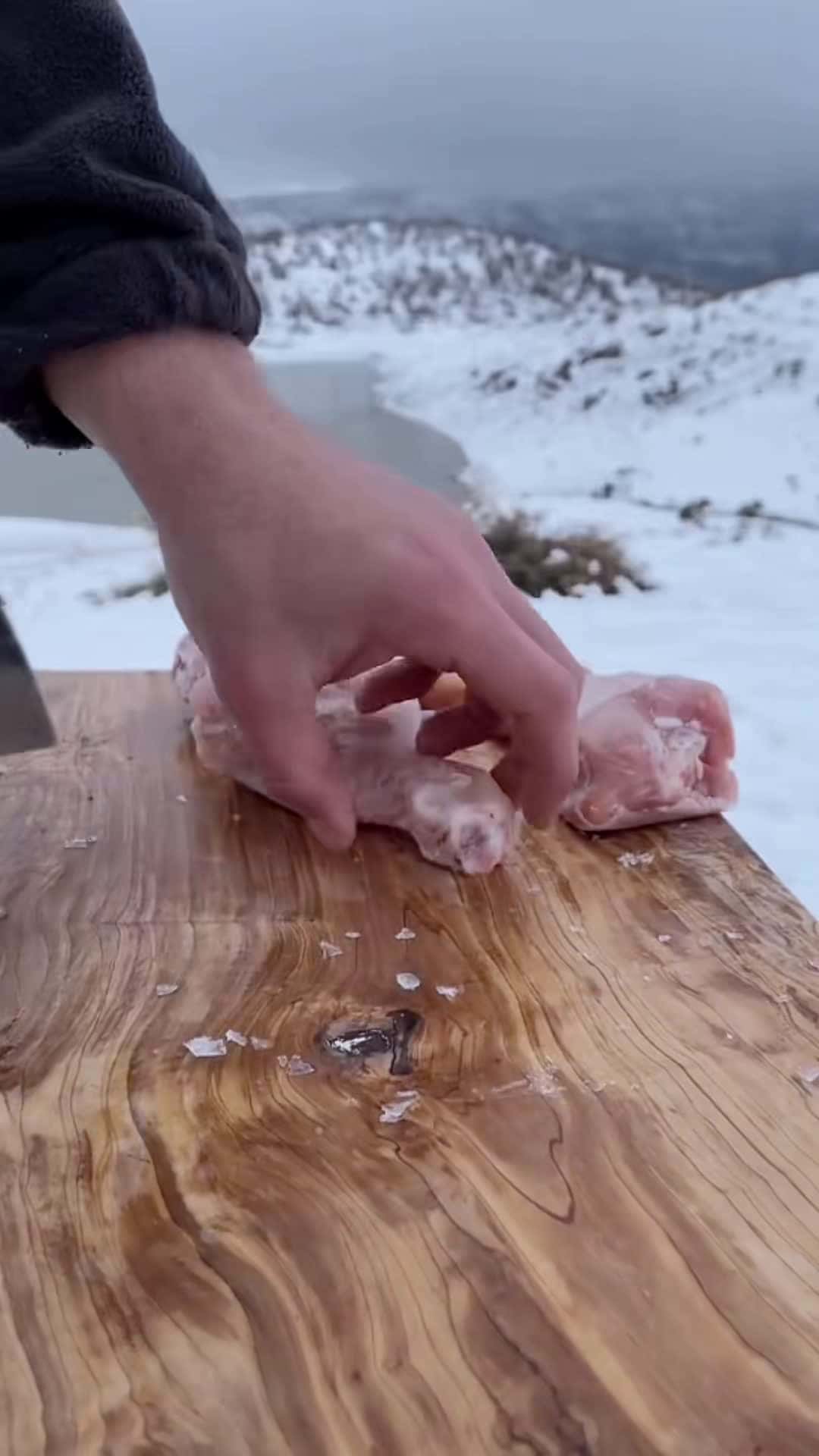 Cover for chicken drumstick candy, cooking food in the snow is fun 🍗🍗🍗🍗🗻❄️ #coo...