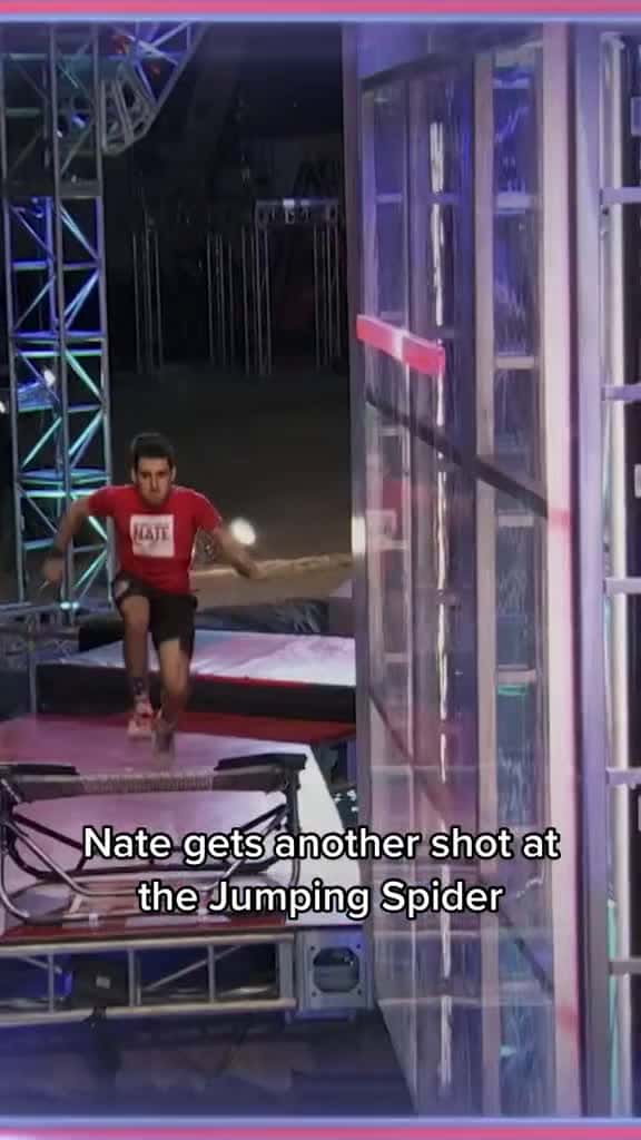 Cover for gnarlyninjanate goes for round 2 on the Jumping Spider americanninjawarrior ninja natehans 18987 #ilovescoopz
