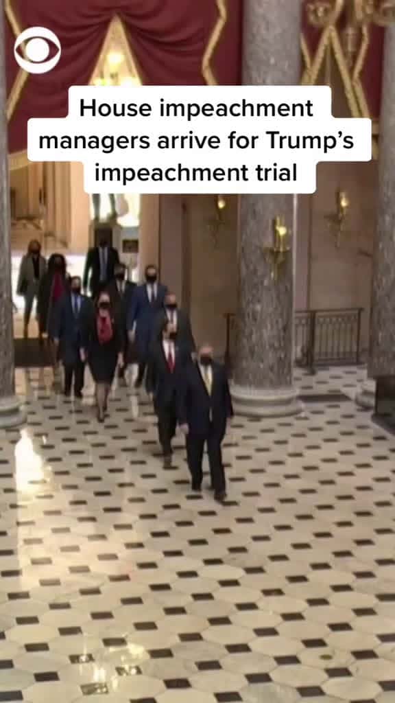 Cover for House impeachment managers and senators arrive for Trump s impeachment trial. news trump i 36614 #shortvideosscoopz