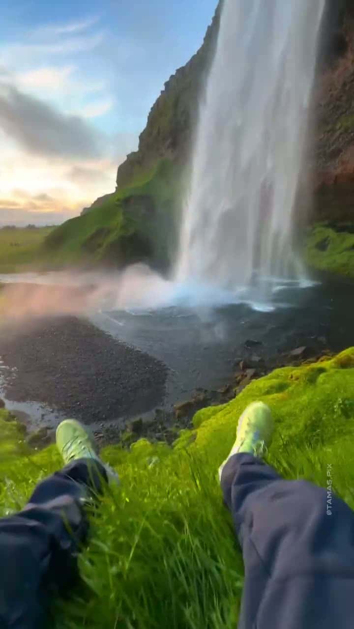 Cover for This is how chilling at 12 am in Iceland looks like….                          Seljalandsfoss, Iceland 📍🇮🇸