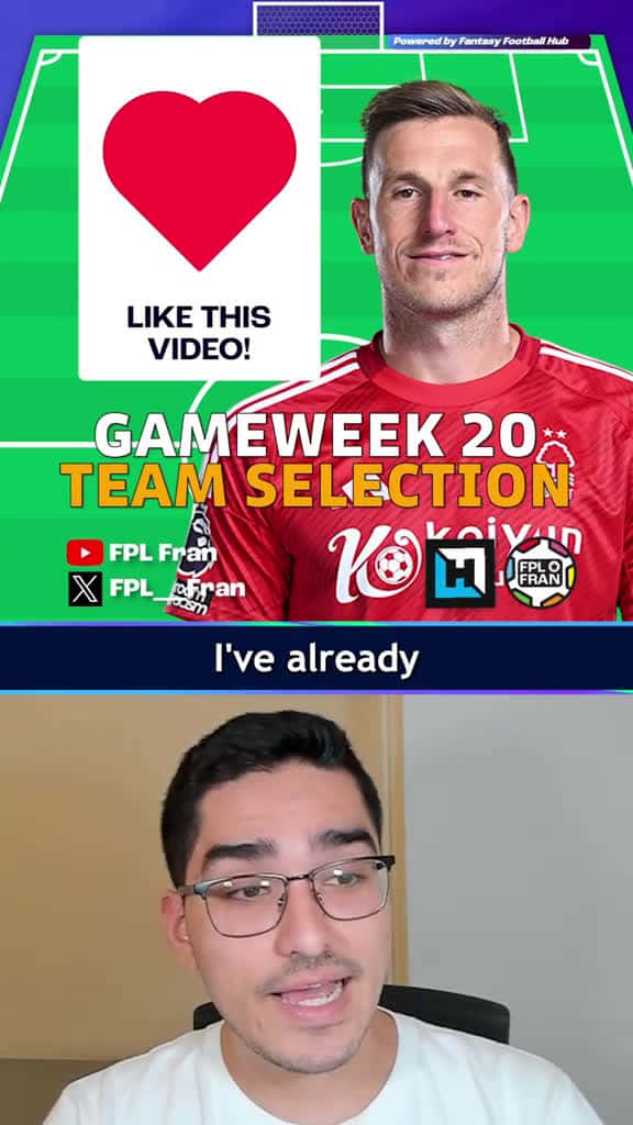 Cover for Gameweek 20 Team Selection FPL 2425 fpltok fantasypremierleague fpltips fplcommun 04385 #shortvideosscoopz