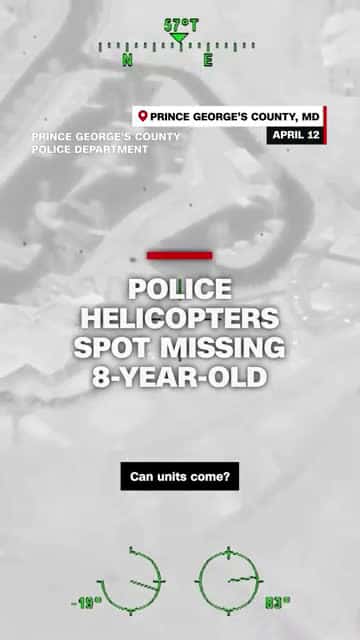 Cover for Police helicopters spot missing 8-year-o