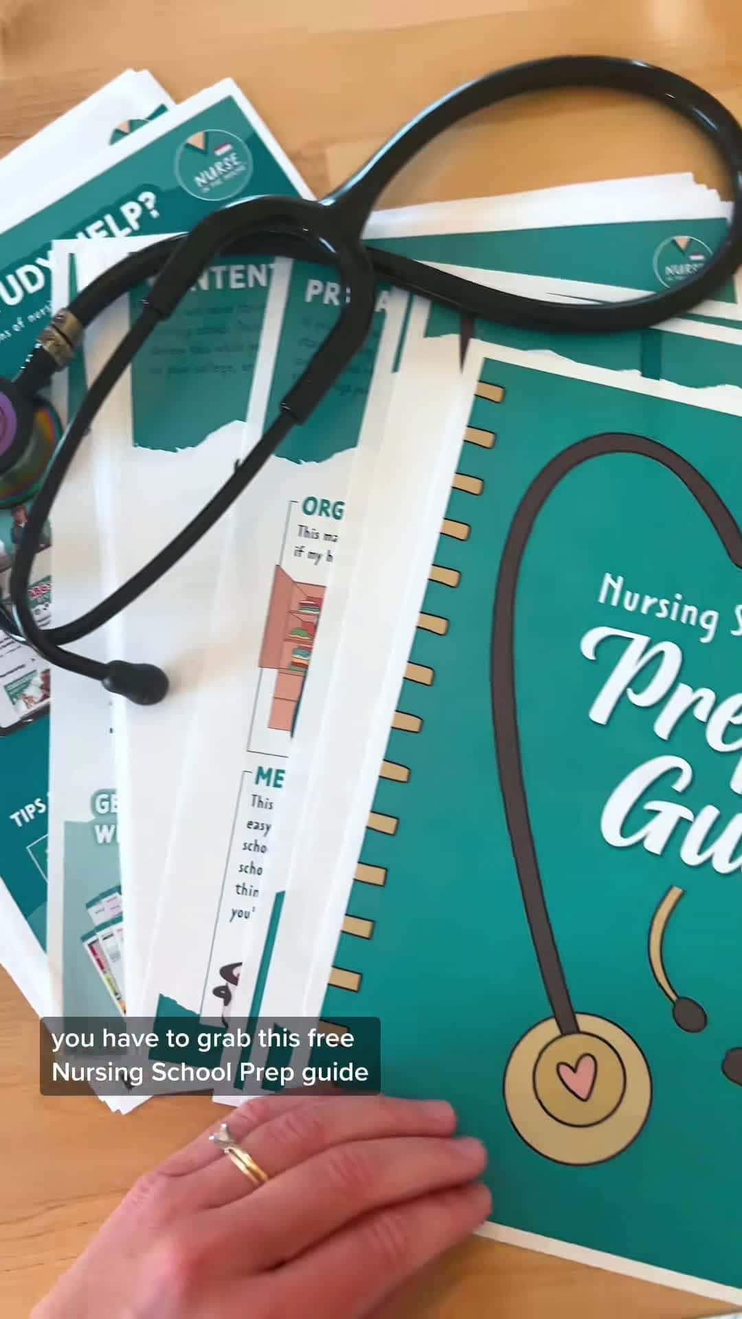 Cover for FREE Nursing School Prep Guide! 🩺 What are you most excited for in school?? #nursingschool #nurseinthemaking #BSN #LPN #NCLEX #RN #studentnurse #nursingstudent