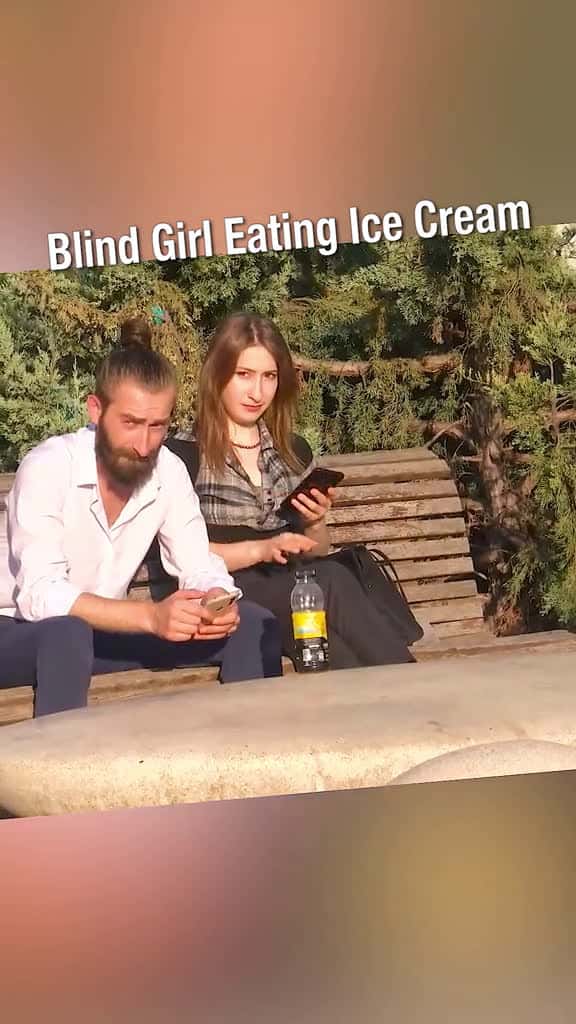 Cover for Blind Girl Eating Ice Cream prank funny funnyvideos pranks funnymoments scarepran 36256 #nicevideo
