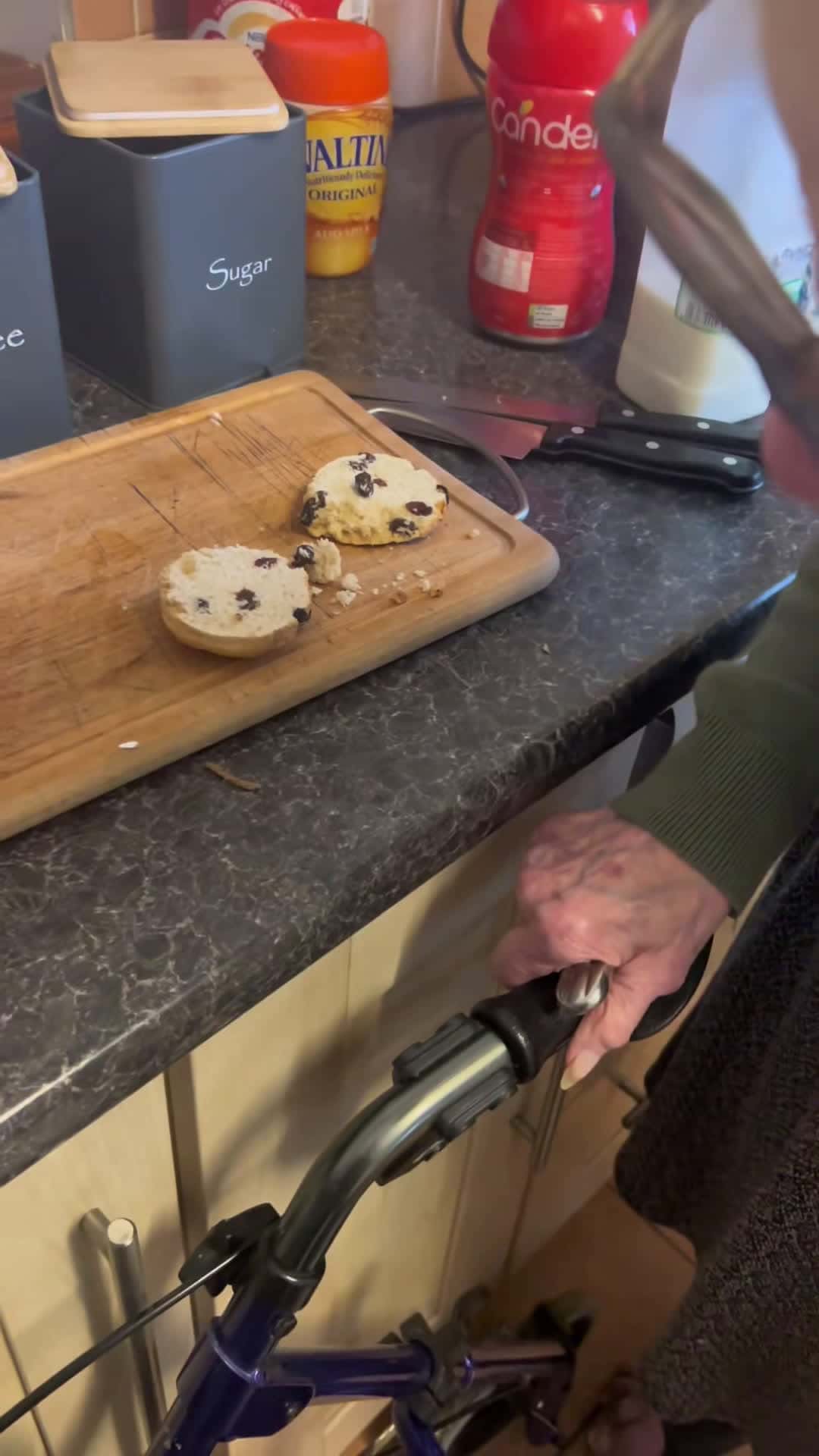 Cover for Todays choice is a scone with butter and jam! Home made as well, even better! #norma #nan #nantok #scone #jam #jessandnorma #fyp