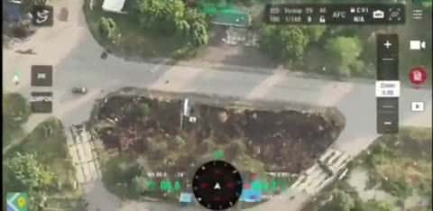 Cover for Drone captures intense ambush on Ukrainian truck by Russian soldiers 🚁 #DroneFootage #UkraineWar #MilitaryOps