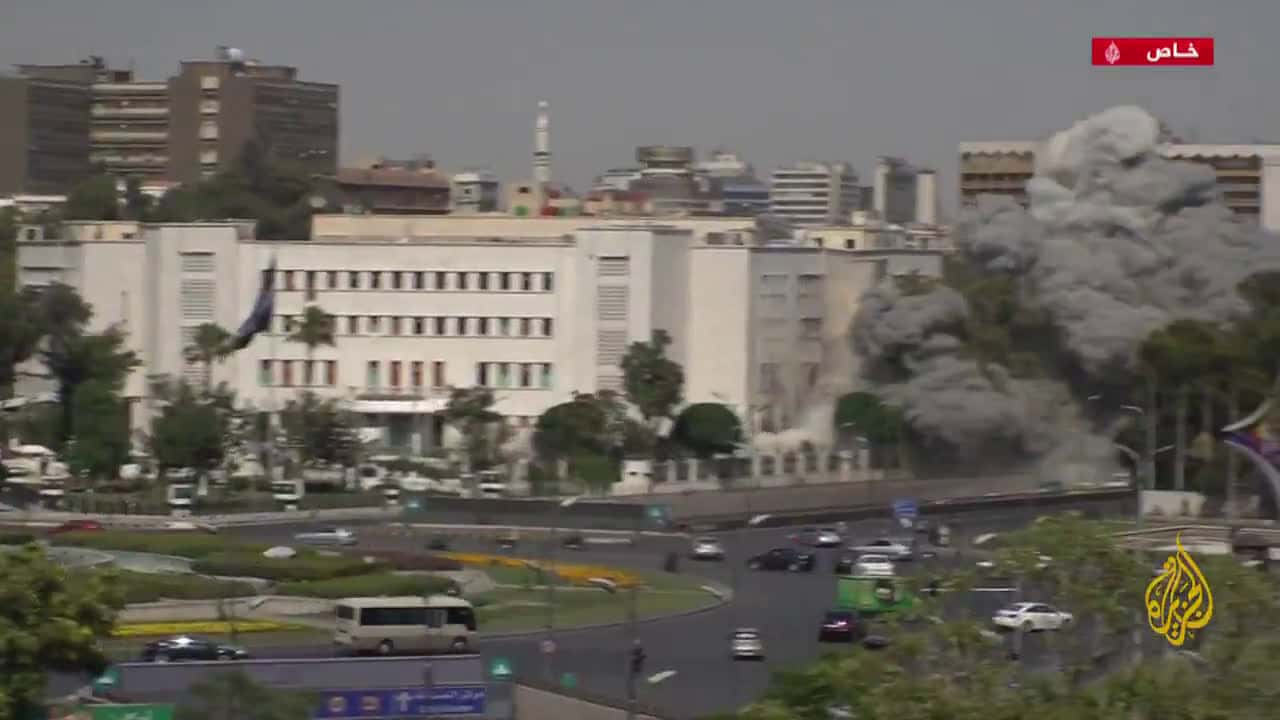 Cover for Israel destroys Syrian Ministry of Defense HQ