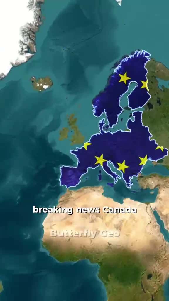 Cover for Trump’s tariff battle with Canada, China and Europe #geography #learning #maps #map #unitedstates #fyp #china #canada #news #ww3  #butterflygeo