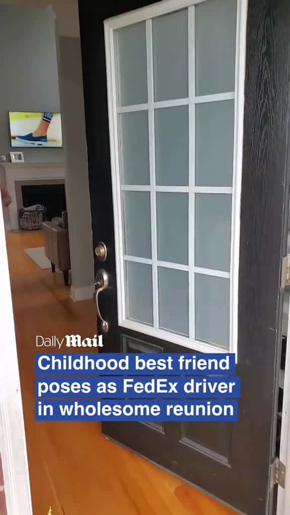 Cover for Her reaction when she realised 😂 🎥T&T Creative Media  #friends #relationships #fedex #delivery #viral  created by Daily Mail with Daily Mail’s original sound