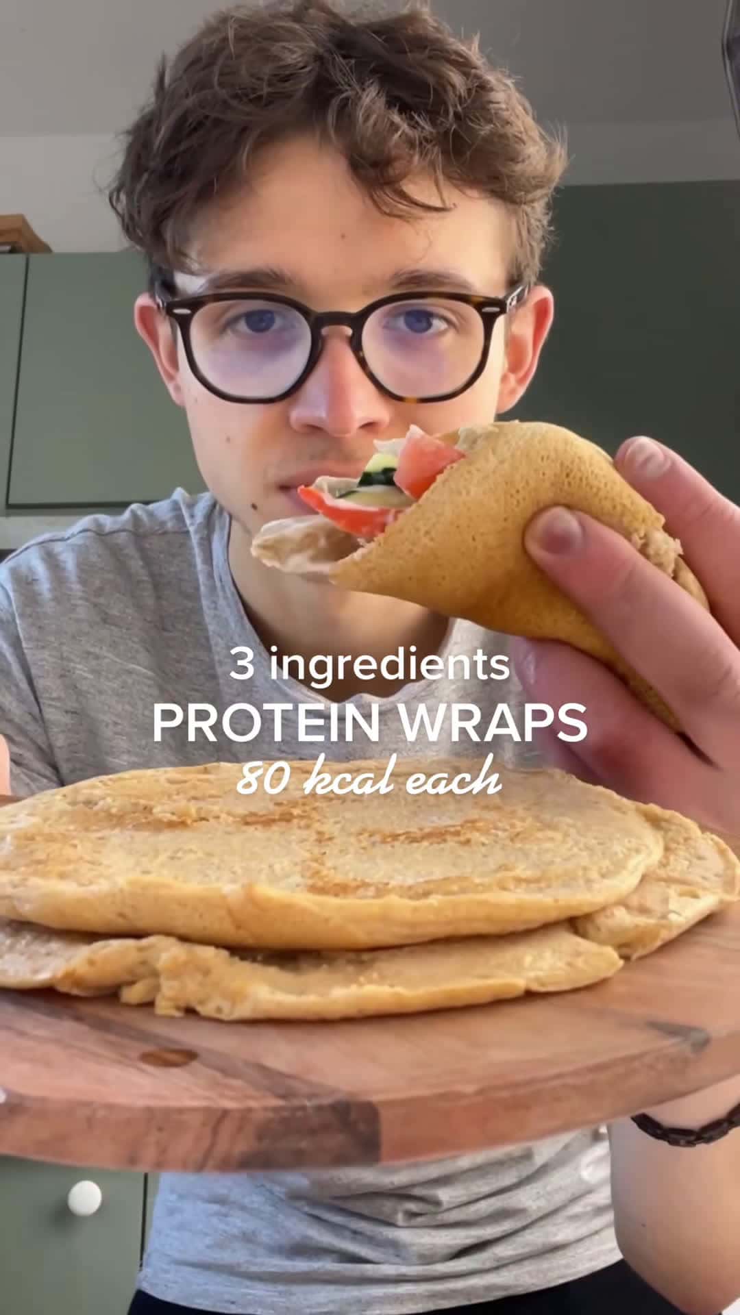 Cover for 80 kcal protein wraps (NO protein powder) #healthyrecipes #wrap #highprotein