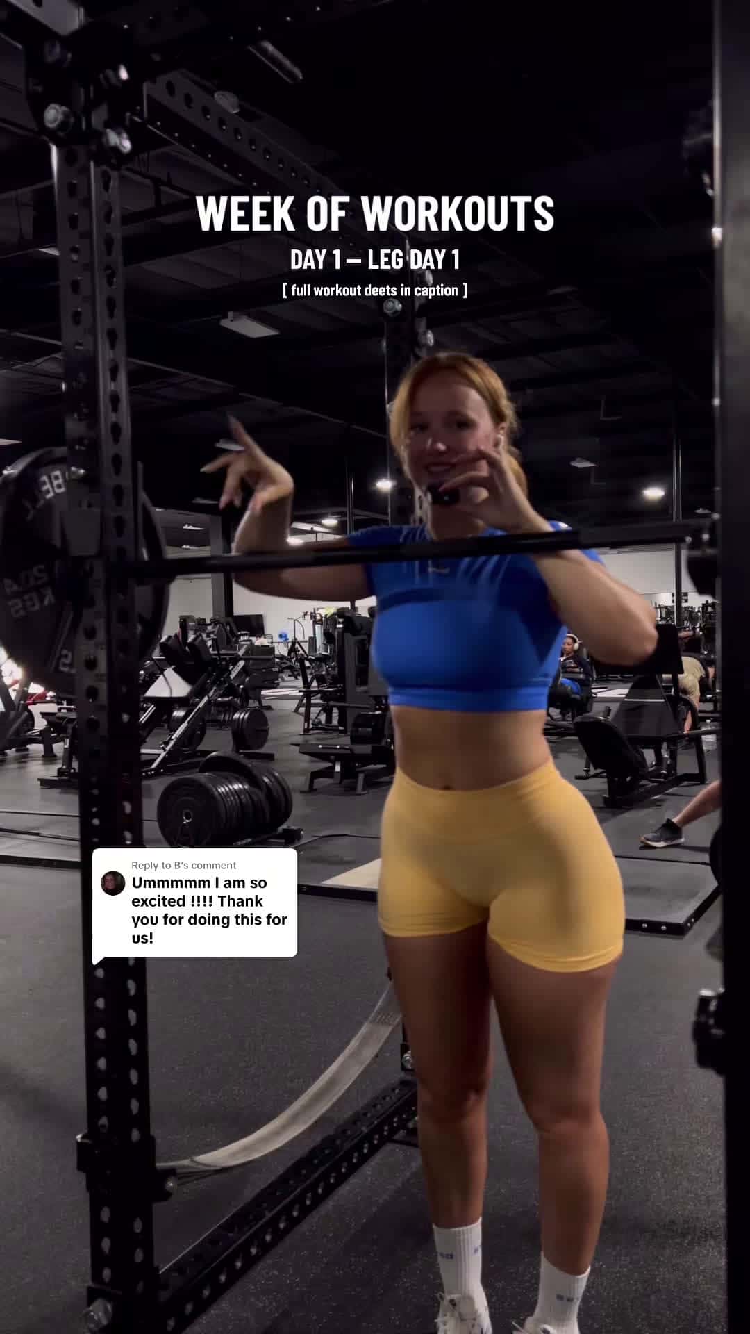 Cover for Replying to @B strap in besties im giving you ALL the tea this week 😉💅🏻💋  wearing @DFYNE dc BECKNELL workout deets 5x5 back squat 3x8-10 rear foot elevated split squat 3x10-12 good morning 2x20 single leg press 3x12-15 ham curl 3x12-15 calf raise #legday #weekofworkouts #workout #workoutroutine #glutes #micdup #micdupworkout #fitnesstips #fitness #motivation #gym