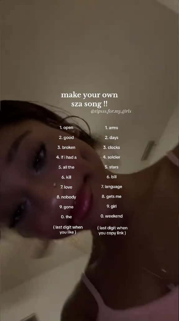 Cover for make your own sza song  vc ciarah  tipsssformygirls sza song blowup tips tipaccou 04875 #trendingscoopz