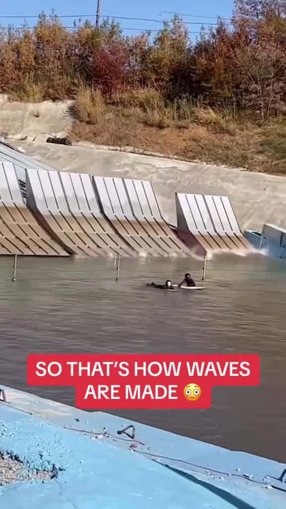 Cover for Man-made waves EXIST? 😳 (via meerkat.mediaa/IG) #surfing #surftok #sports #summer #fyp  created by Whistle with Whistle’s original sound