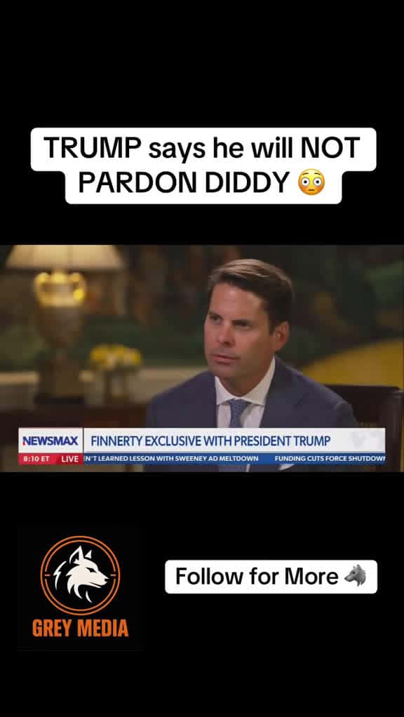 Cover for Trump says he won't pardon Diddy because of past criticism. What do you think? #Trump #Diddy #Politics 🔥
