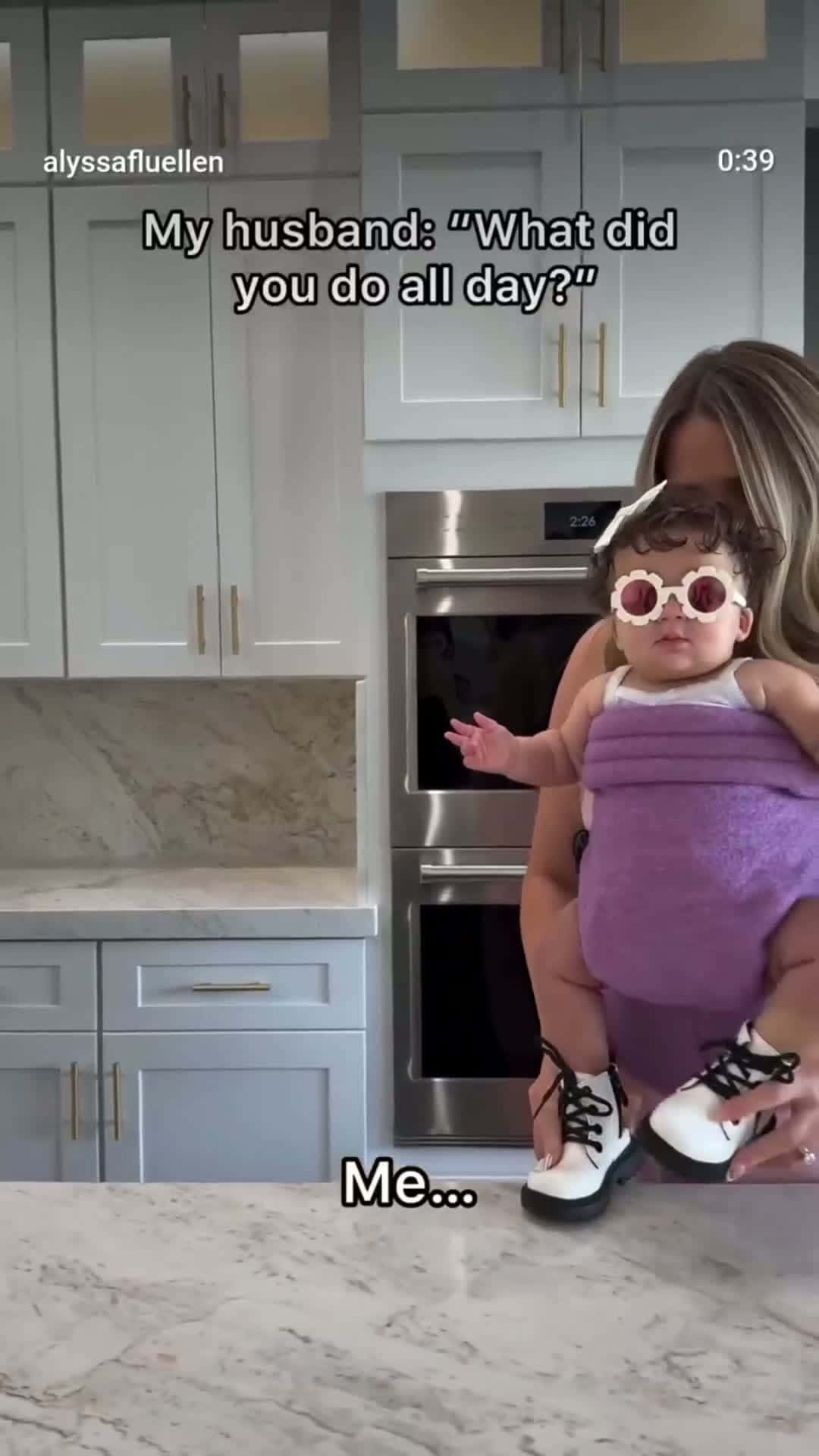 Cover for The most adorable baby video today. The look on her face lol. You can see how she starts to jump with Mommy ❤️  #fyp  #trending  #relatable 