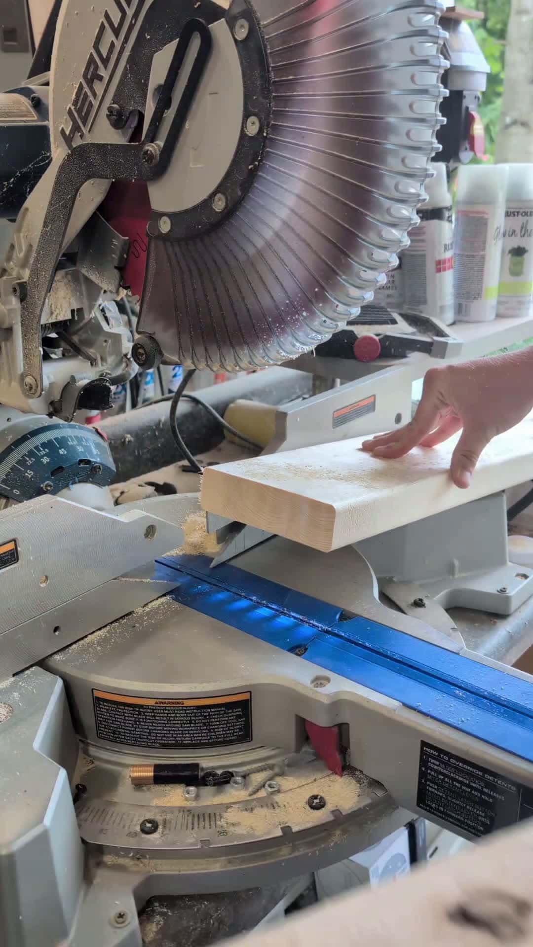 Cover for Cutting up some slats for the little man's new bed frame! Time to haul it upstairs, get everything set up, and finally get him moved in. Big day for the big kid! 👏🛏️#woodworking #woodwork #saw #mitersaw 