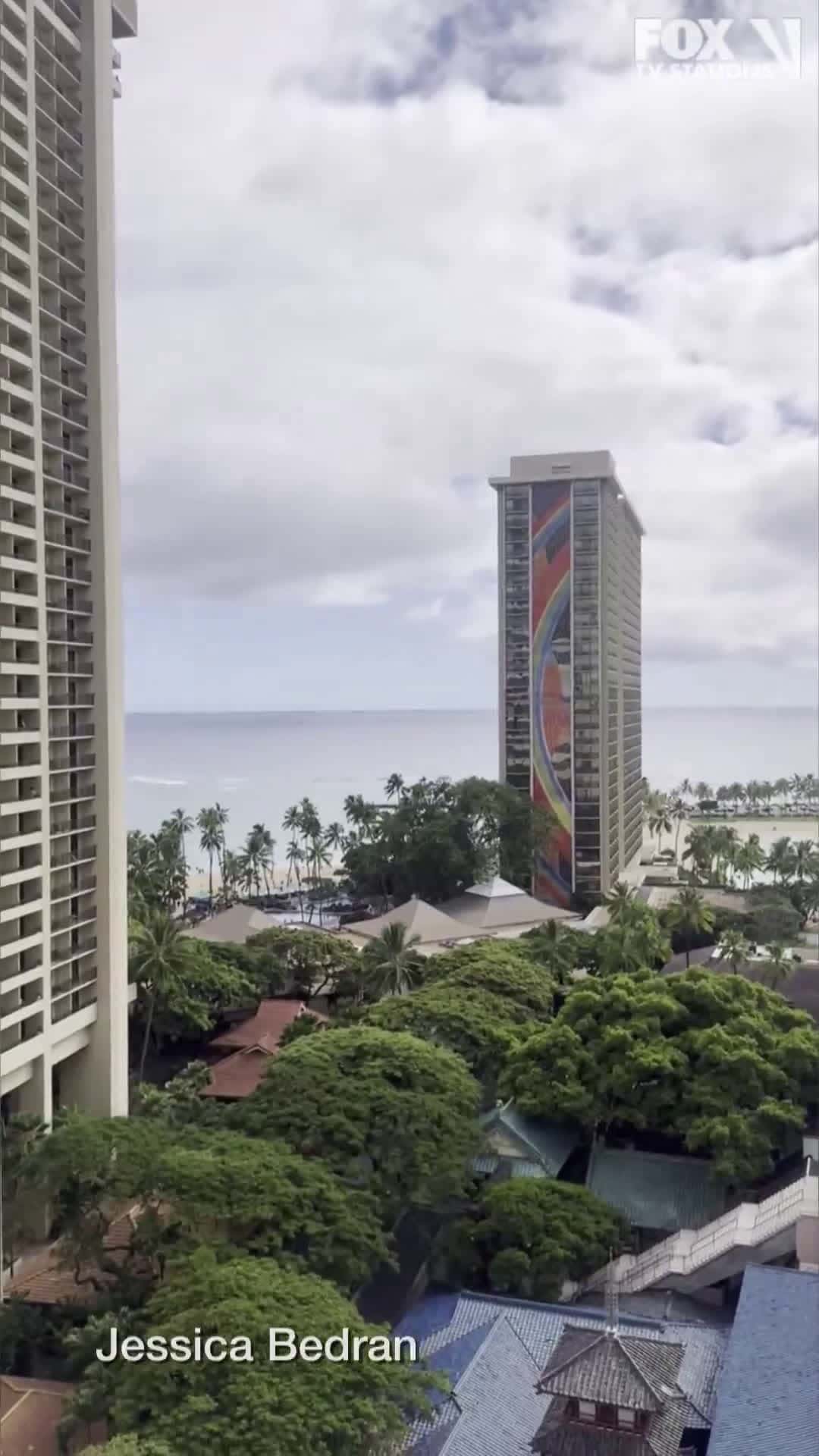 Cover for Sirens blaring across Waikiki as #Hawaii is under a #tsunami warning. Hotel guests at Hilton Hawaiia...