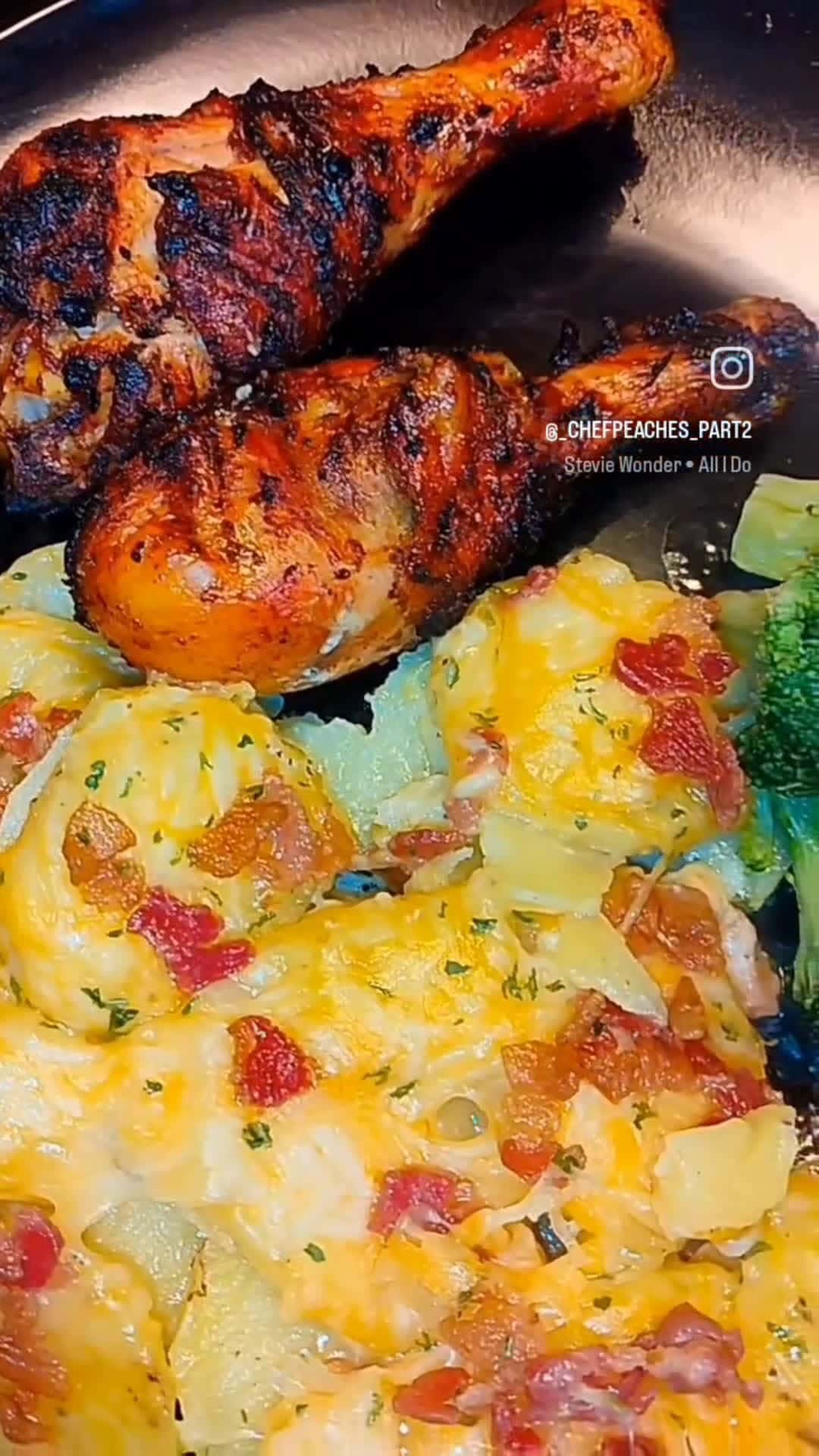 Cover for Grilled Chicke,Loaded Scalloped Potatoes&Steamed Broccoli #foodie#privatechef #fyp