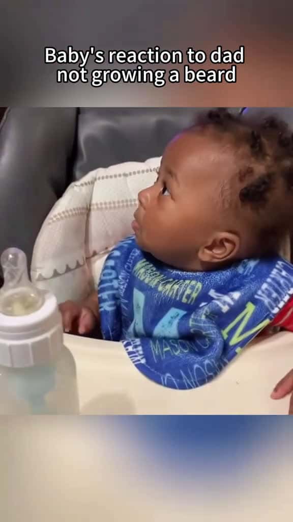 Cover for Baby s priceless reaction to dad shaving his beard baby babies babylove kid kidslove funny 71438 #us
