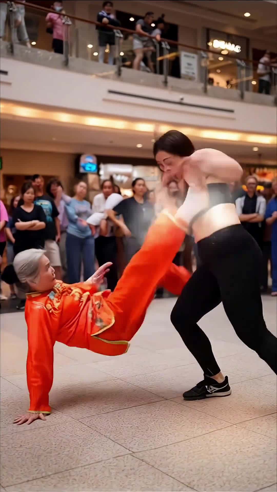 Cover for AI Generated: White-haired grandma shows incredible kung fu skills in epic fight! #GrandmaWarrior#AIArt#KungFuAction#ElderlyStrength#FightVideo