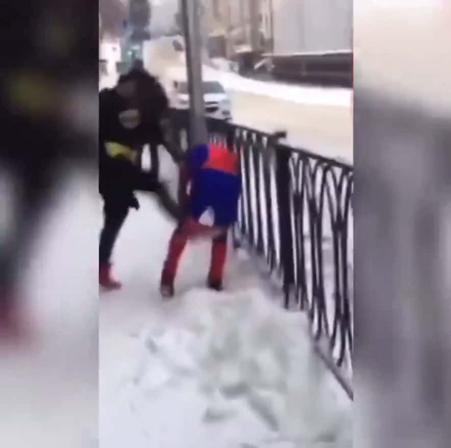 Cover for Santa saves Spiderman from Batman #fight  #fightcam  #christmas