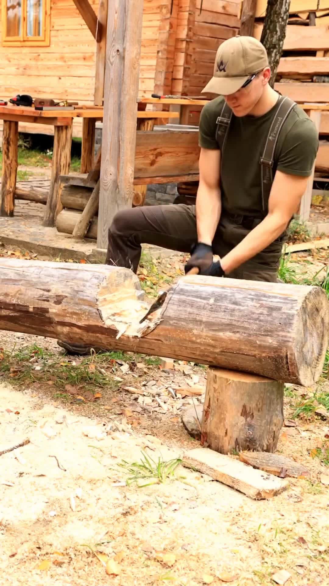Cover for The walls are going up slowly but surely now. Winter is coming. ❄️ I need to do as much work as possible before the first snow. Let’s do it!💪🪓#building  #logcabin  #home #buildinghouses  #forest  #nature  #bushcraft  #life  #w