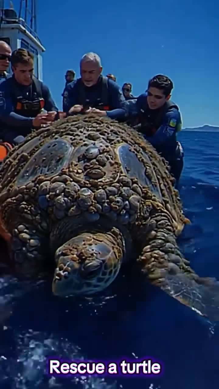 Cover for AI Ocean Rescue: Barnacle Removal on Turtles #TurtleLove #MarineWildlife #AIContent #RescueAnimals #SeaLife
