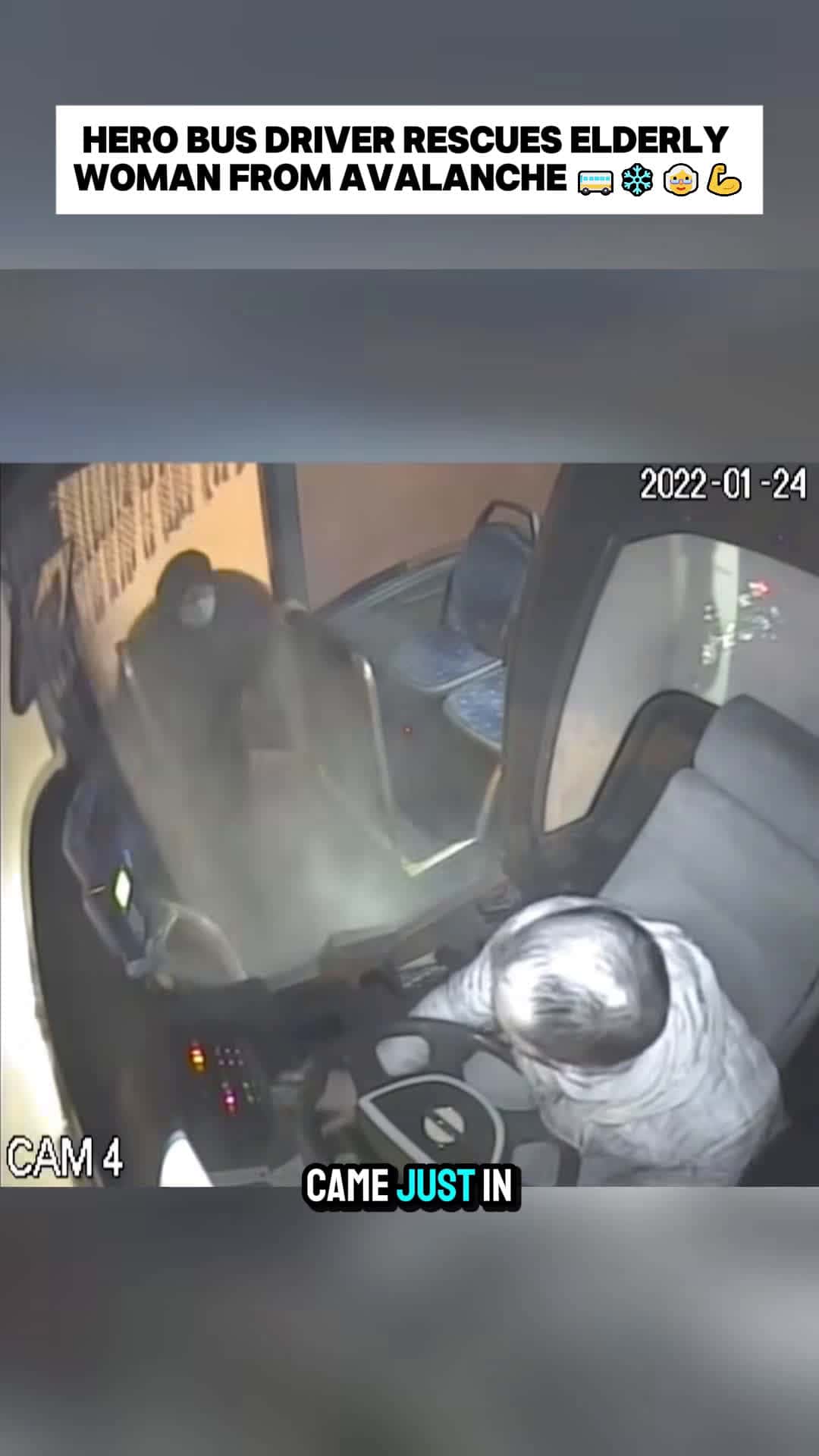 Cover for #CaughtOnCamera Bus Driver Pulls Elderly Woman from Avalanche.