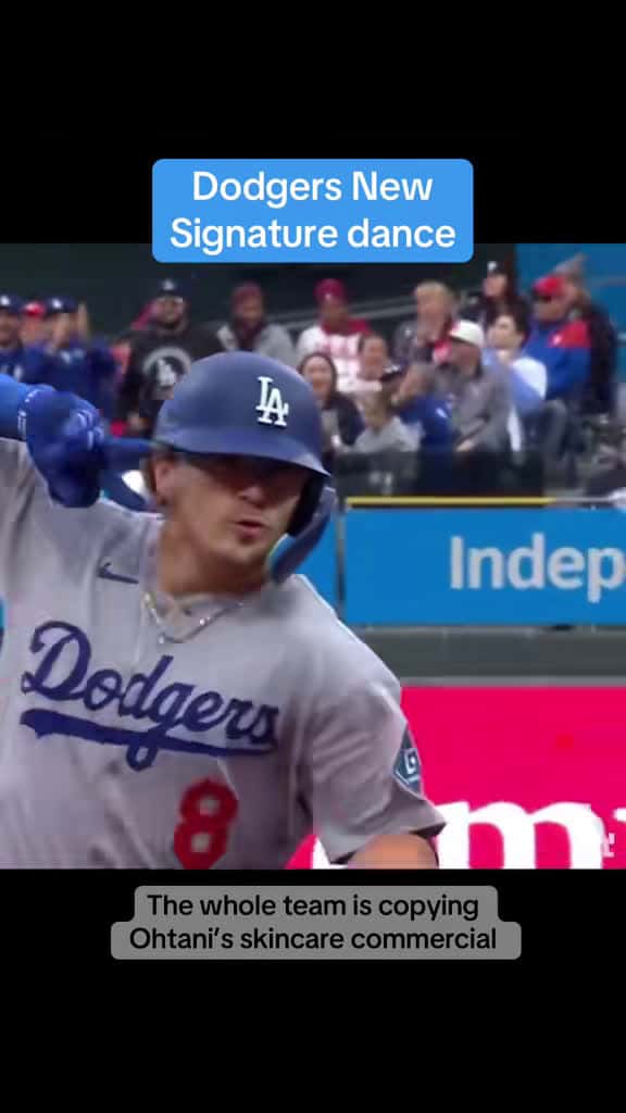 Cover for Check out the Dodgers' new dance move inspired by Ohtani's skincare commercial! ⚾🕺 #Dodgers #Ohtani #BaseballMagic